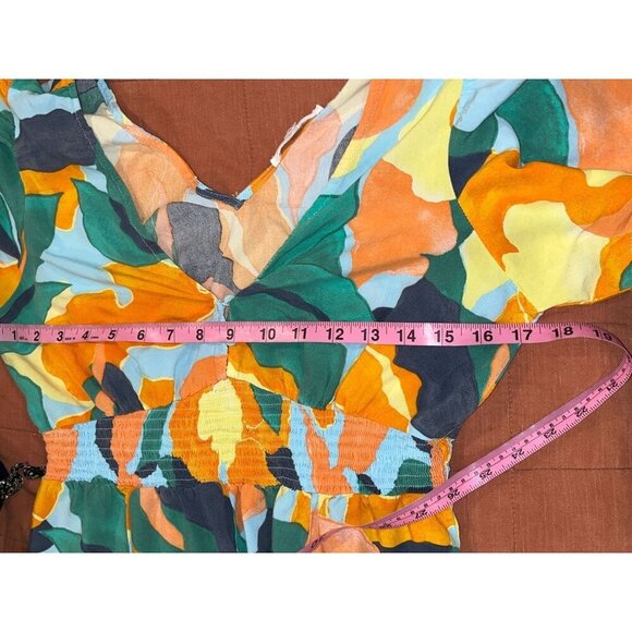 Abel The Label Romantic summer Floral V-Neck Side Slits Maxi Dress Women's Size - Picture 6 of 9